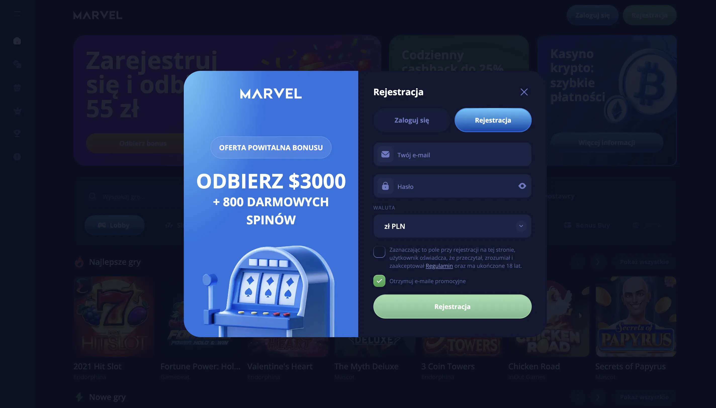 Proces rejestracji w Marvel Kasyno krok po kroku