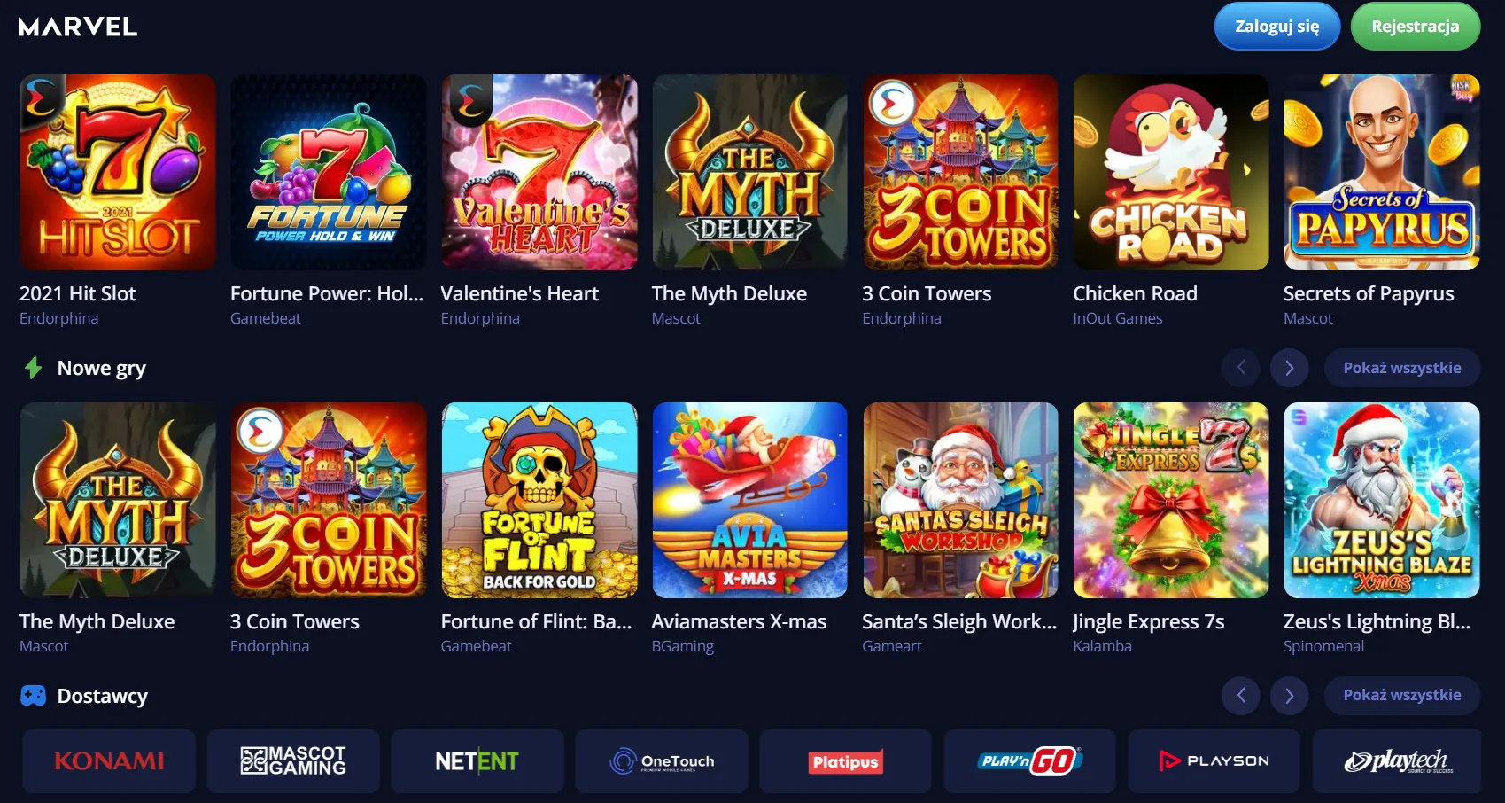 Dostawcy oprogramowania współpracujący z Marvel Casino